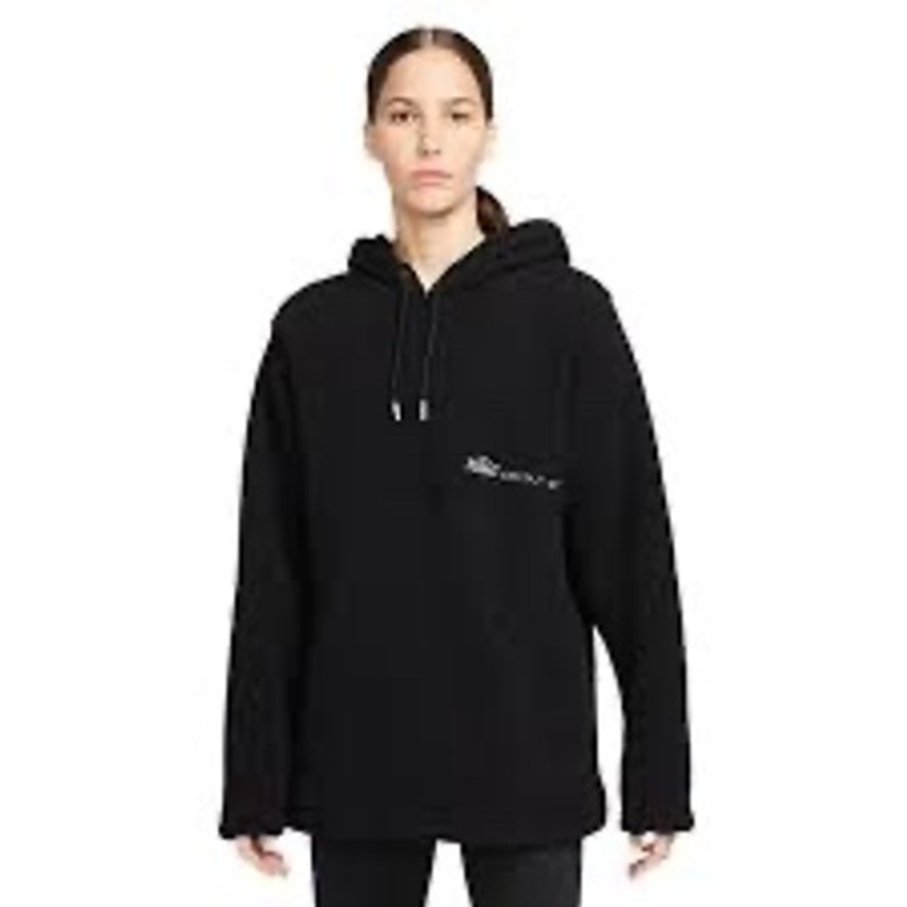 Nike Therma-FIT Cozy Fleece Hoodie Womens | Sherpa | Black | Sz XL |‎ EUC